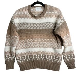 Wilfred Free Wool Blend Pullover Knit Sweater Nordic Size Small Brown & Tan